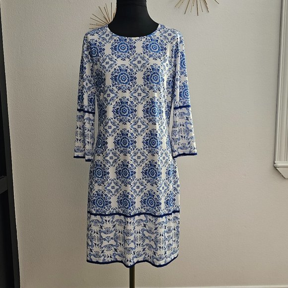 Jean-Pierre Klifa Dresses & Skirts - NWT *Jean-Pierre Klifa* Women's Floral 3/4 Sleeves Stretch Jersey Daphne Dress M